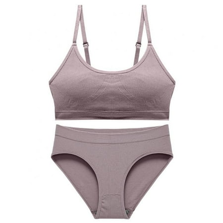 Matching Sport Bra and Panty Sets for Women  Comfortable Seamless Tank Top Push Up Bra and High Waist Underwear Set