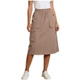 thumbnail image 2 of Abomasnow Women's Stretch Scrub Skirt with 5 Pockets Comfort Elastic Waist Durable Workwear Cargo Skirt S-2XL, 2 of 6