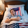 thumbnail image 4 of Boovnll 4th of July Pillow Covers 18x18 Set of 2 - Red White Blue Stars Stripe Throw Pillow Covers, Linen Patriotic Pillow Covers for Memorial Day Home Sofa Couch Decor, 4th of July Decorations, 4 of 6