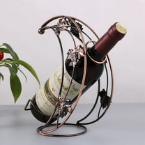 WHAMVOX Vintage Style Wine Holder Stand Moon Design Wine Rack Pretty Ornaments Home Accessories (Bronze)