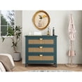 thumbnail image 2 of 3 Drawer Natural Rattan Cabinet with 100 lbs Load Capacity / Ideal for Bedroom, Living Room and Study, 2 of 3