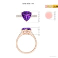 thumbnail image 5 of ANGARA Natural 2.18 Ct. Amethyst with Diamond Classic Ring in 14K Rose Gold for Women (Ring Size: 11.5), 5 of 10