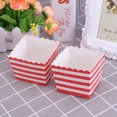 thumbnail image 2 of EeaseMX 12 piezas de vajilla desechable de papel para fiestas, baby shower, cumpleaños (caja pequeña de palomitas, rayas rojas), 2 of 7