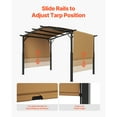 thumbnail image 3 of KFFKFF 10 x 10 ft Exterior Pergola, Curved Roof Metal Pergola, Pull-back Pergola featuring Sun Shade Canopy, Spacious Patio Cover Pavilion, Robust Garden Pergola for Deck Backyard Porch Poolside, 3 of 9