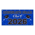 thumbnail image 2 of 2026 Graduation Party Plastic Backdrop - 70.9" x 43.3" Congrats Grad Banner, Grad Class of 2026 Decorations, Photography & Grad Party Supplies Blue, 2 of 6