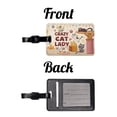 thumbnail image 4 of Crazy Cat Lady Funny Cartoon Faux Leather Travel Luggage Tag, 4 of 7