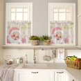 thumbnail image 4 of Merry Christmas Kitchen Curtains and Valances Set, Pink Santa Claus Leaf Winter Snowflake Linen Rod Pocket Window Valance Window Curtain Panels for Living Room Bedroom Laundry, 27.5x24in, 3 Pieces, 4 of 7