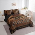thumbnail image 3 of jejeloiu Jungle Bear 7 Pieces Bedding Comforter Set,Rustic Leaf Full Bedding Set,Retro Brown Cowhide Fitted Sheet Flat Sheet For Men Women,Microfiber Bedroom Decor Reversible, 3 of 8