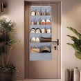thumbnail image 3 of Hanging Shoe Organizer - Holds 12 Pairs, Door-Mounted Shoe Rack with Pockets for Closet Storage, Space-Saving Design (Grey), 3 of 10