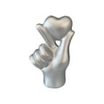 thumbnail image 2 of Loespoir Valentine's Day Gesture Ornament, Easy Desktop Decoration, Living Room Accent, Resin Crafts Figure, Shelf, Tabletop Decor, Holiday Gift, Romantic Atmosphere(Silver), 2 of 6