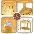 thumbnail image 6 of Bambloom Corner Shower Bench,Bamboo Shower Stool with Storage Shelf,Natural, 6 of 7