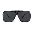 thumbnail image 1 of SA106 Luxury Rimless Oversize Shield 90s Fashion Sunglasses Gold Black, 1 of 4
