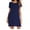 Navy, variant on Lolmot Women's Summer Home Thin Curling Short Sleeve Solid Color Home Dress Comfortable Soft Sleeping Dress