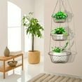 thumbnail image 2 of Shoreew 3-Tier Hanging Fruit Basket Stainless Steel Storage Basket Foldable Wire Organizer for Fruits Vegetables Toiletries, 2 of 6