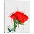 thumbnail image 2 of Red Rose Hand drawn Painting - Floral Canvas Art Print, 2 of 3