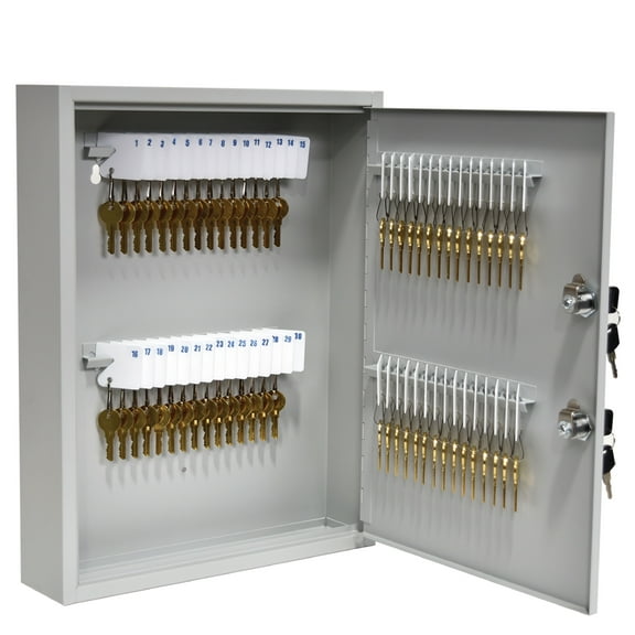 BankSupplies Fort Knox 60 Key Cabinet | Dual Lock Control Key Box | 22 Gauge