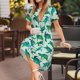 thumbnail image 3 of Balery Green Sea Turtle Vestidos sueltos de manga corta para mujer, vestidos de verano 2025, vestidos casuales de corte A con vuelo., 3 of 6