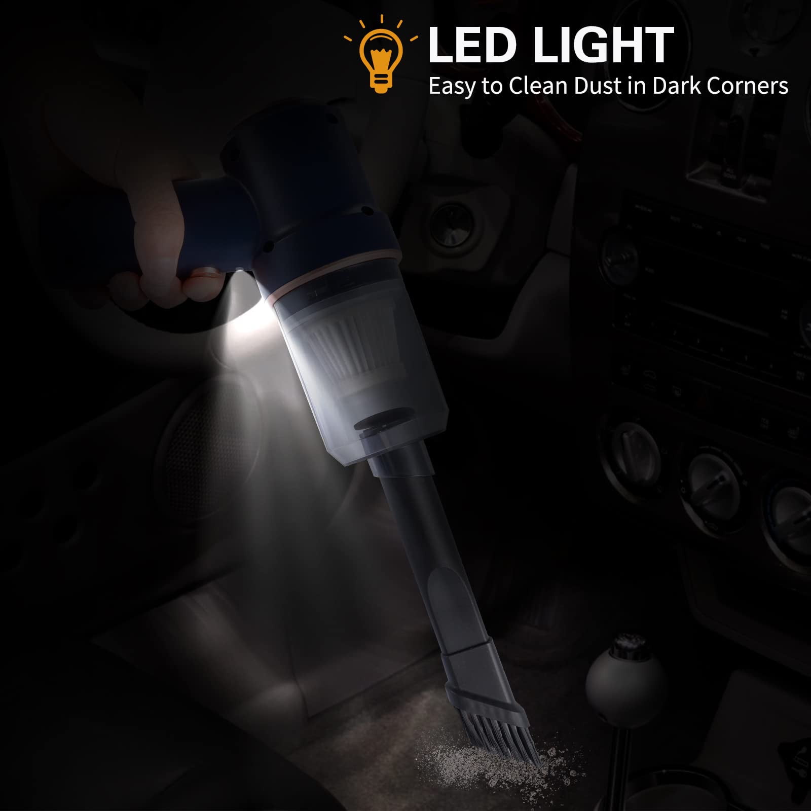 Car Vacuum Cleaner, Handheld Vacuum Cleaner High Power Vacuum Cleaner With Multi-nozzle And Floor Brush For Vehicle/office/ Pet Hair. thumbnail 12