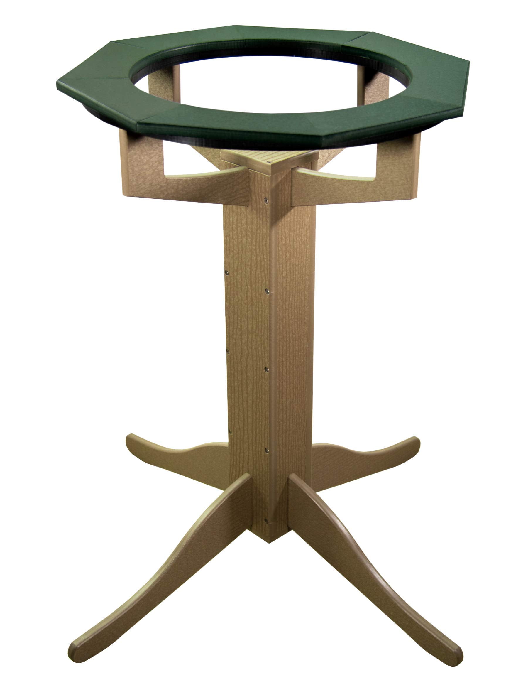 JCs Wildlife Poly Lumber Tan Pedestal Garden Bird Bath (Green)