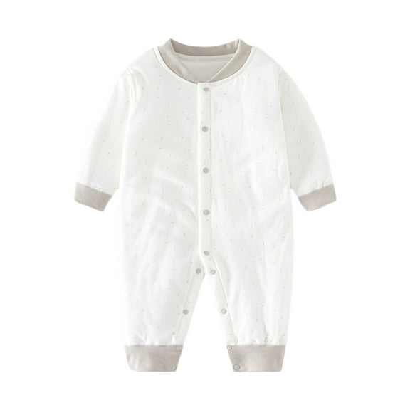 Odeerbi Baby Infant Boys Girls Clothes Baby Jumpsuit Romper Fall Winter Warm Quilted Jumpsuit Boneless Vest Thin Cotton Thickened Romper Gray 3-6 Months