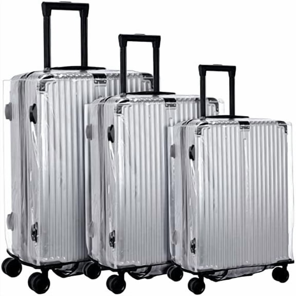 3 Pieces Clear Luggage Covers for Suitcase PVC Suitcase Cover Waterproof Protector Clear Transparent Protective Cover for Travel Fits Most 20" to 28" Luggage
