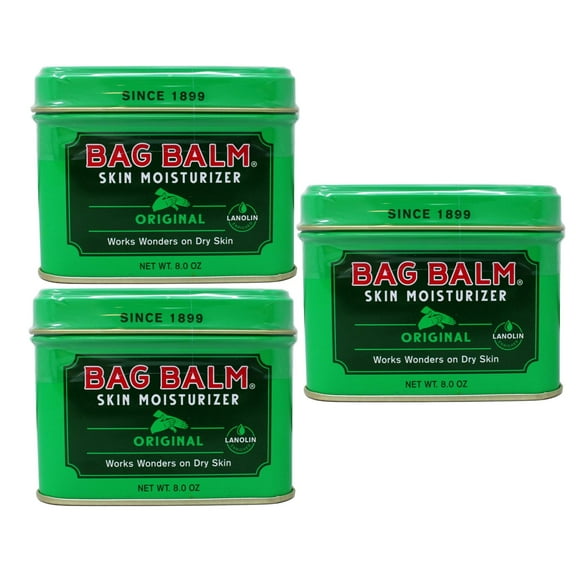 Bag Balm Skin Moisturizer Vermont's Original with Lanolin for dry Skin 8 oz - 3 Pack