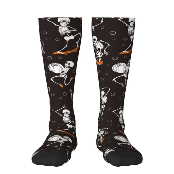 Balery Jumping Skull Calcetines novedosos Calcetines deportivos Calcetines hasta la rodilla Calcetines de algodón Calcetines originales y geniales