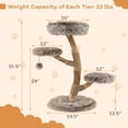 thumbnail image 3 of Costway Modern Cat Tree with Pear Wood Trunks Scratching Posts Soft Long Plush Fabric, 3 of 9