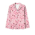 thumbnail image 6 of FDGIU ‌‌‌‌Women's Valentine Pajama Set - 2 Piece Sleepwear Long Sleeve Button Down Shirt & Pants, 6 of 7