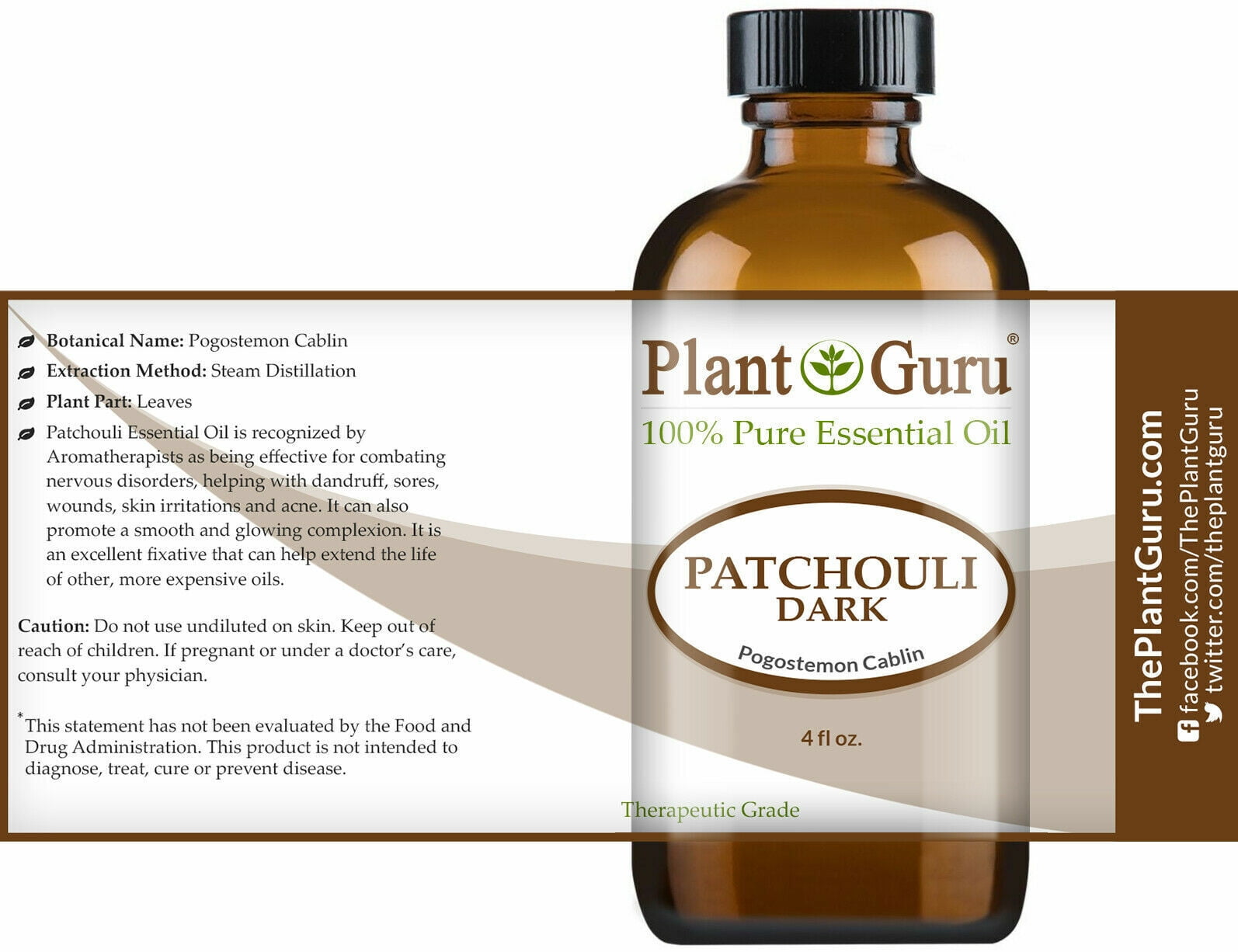 Patchouli Essential Oil (Dark) 4 oz. 100% Pure Natural Undiluted Therapeutic Grade.
