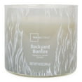 thumbnail image 2 of Bougie parfumée Mainstays à 3 mèches, enveloppée texturée Feu de camp dans la cour, 14 oz, 2 of 6