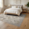 thumbnail image 3 of ODIKA 6'x9' Washable Area Rug Plush Minimalist Large Faded Geometric Motifs Farmhouse Neutral for Dining Room, Under Table, Office Décor, Non-Slip Chair-Friendly, 3 of 7