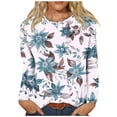 thumbnail image 1 of Pisexur Hauts d'Automne pour Femmes Sweat-Shirt à Manches Longues Col Rond Mode Graphique Floral Sweat-Shirts Décontractés Amples Pull à Capuche Grande Taille Sweat-Shirts pour Femmes S-3TG, 1 of 5