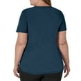 thumbnail image 3 of Garbnen Blue Womens Scrub Tops Stretch V Neck Short Sleeve Nurse Uniforms with Pocket Solid Color Womens Shirts Casual S-5XL, 3 of 5
