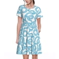thumbnail image 1 of Disketp Blue Snake para Vestido de Manga Corta para Mujeres, Vestidos de Verano para Mujeres, Casual y Holgado para la Playa, 1 of 6