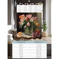 thumbnail image 6 of No Hook Shower Curtain with Snap in Liner Flowers Pink Shower Curtain -Fabric Waterproof Inner Liner, Tulips in Bottle Shower Curtains Washable 36"x72", 6 of 9