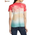 thumbnail image 4 of Spencer Women's Gradient Tie Dye T-Shirt Summer Short Sleeve Round Neck Blouse Casual Loose Tunic Tops (L,Red), 4 of 7