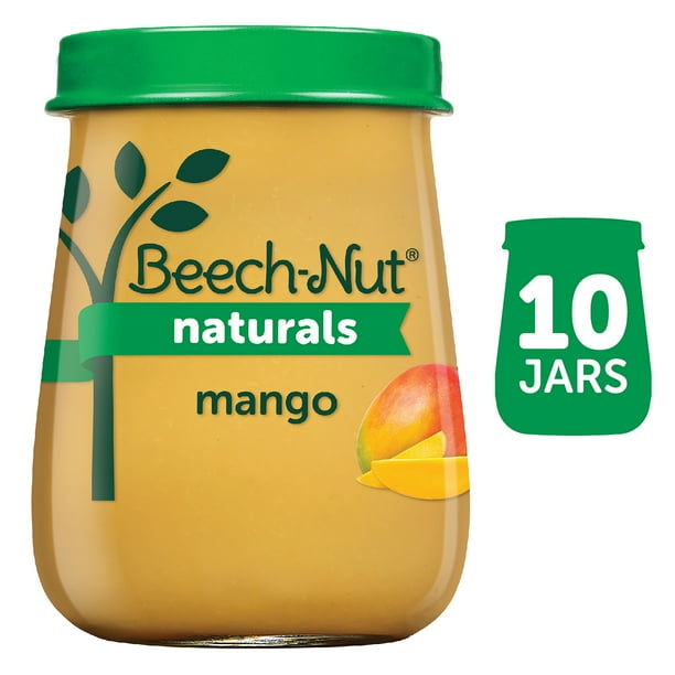 (10 Pack) BeechNut Naturals Stage 2, Mango Baby Food, 4 oz Jar