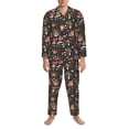 thumbnail image 3 of Salouo Mushroom Snail Print Button-Front Long Sleeve Pajama Set for Men, Soft 2Pjs Men's Long Sleeve Sleepwear-Small, 3 of 7