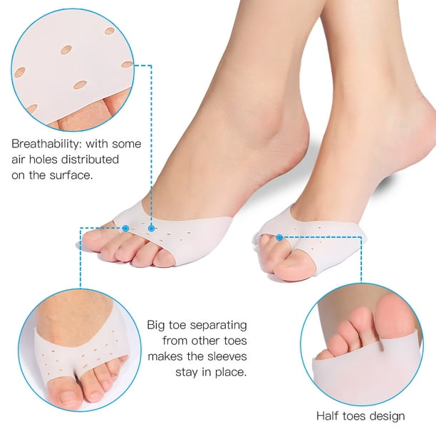 Tbest Toe Protector Cover, 1 Paire de Coussinets en Silicone Souple  Coussinets Métatarsiens Toe Protector Cover Sleeve