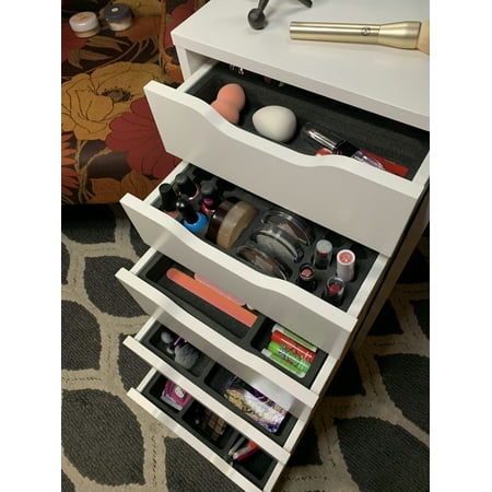 Polar Whale Drawer Makeup Organizers Compatible with IKEA Alex and Hundreds of Other Drawers 5 Piece Complete Black Foam Insert Set Lipstick Compacts Nail Polish 11.5 X 14.5 Inches