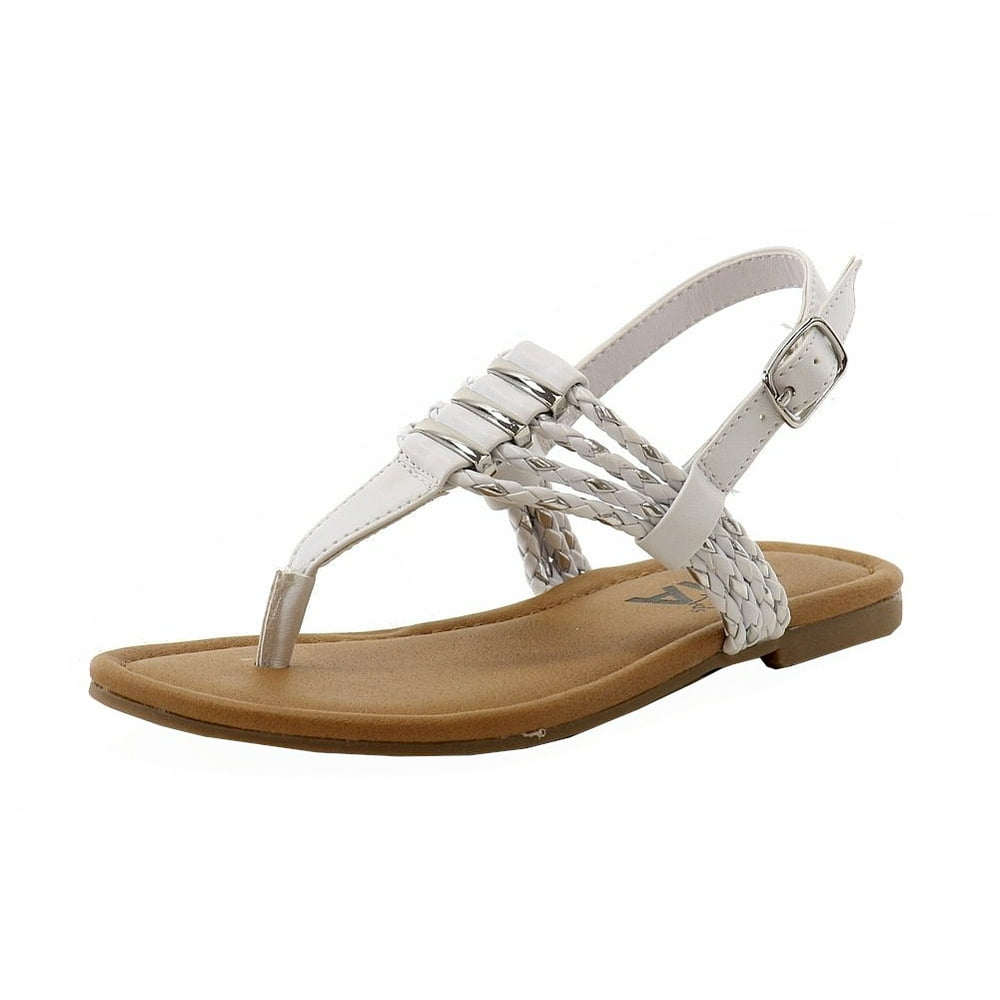 Mia - Mia Girl's Posh Strappy White/Silver Fashion Sandals Shoes ...