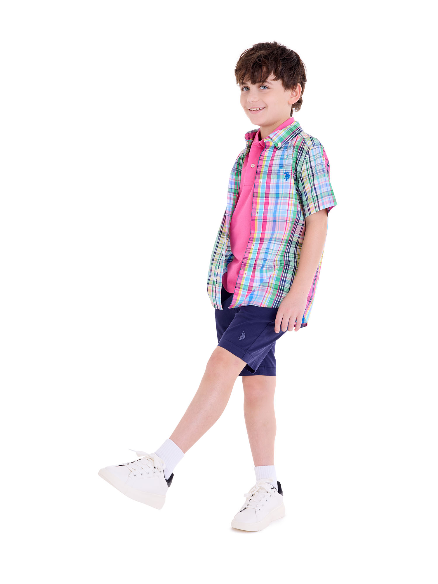 U.S. Polo Assn. Short Sleeve Button-Up Shirt for Boys, Sizes 4-18