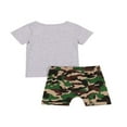 thumbnail image 2 of KuriozudKids Blouse à Manches Courtes Col Rond Imprimé Lettre Camouflage Shorts, 2 of 5