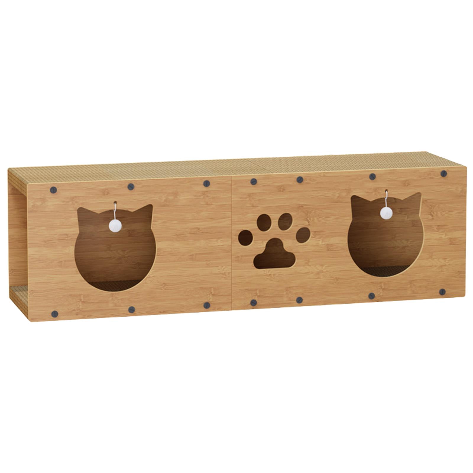 perfeclan Cat Cardboard Non-Slip Cat with Ball Toy Cat Lounge Activity Toy for Indoor Cats Animals