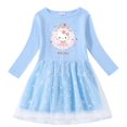 thumbnail image 4 of Hello Kitty lindo estampado de dibujos animados niños algodón moda plisada princesa vestido estrella Luna hilo neto manga larga casual niñas falda, 4 of 5