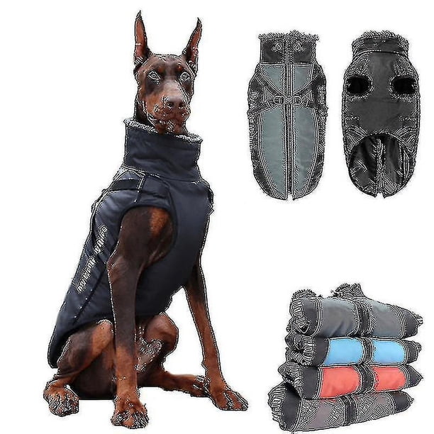 Ropa para perros grandes, chaleco impermeable para perros grandes, chaqueta de otoño e invierno, abrigo cálido con Cuello de piel para perros, Bulldog Francés Wilma Dog(hy)