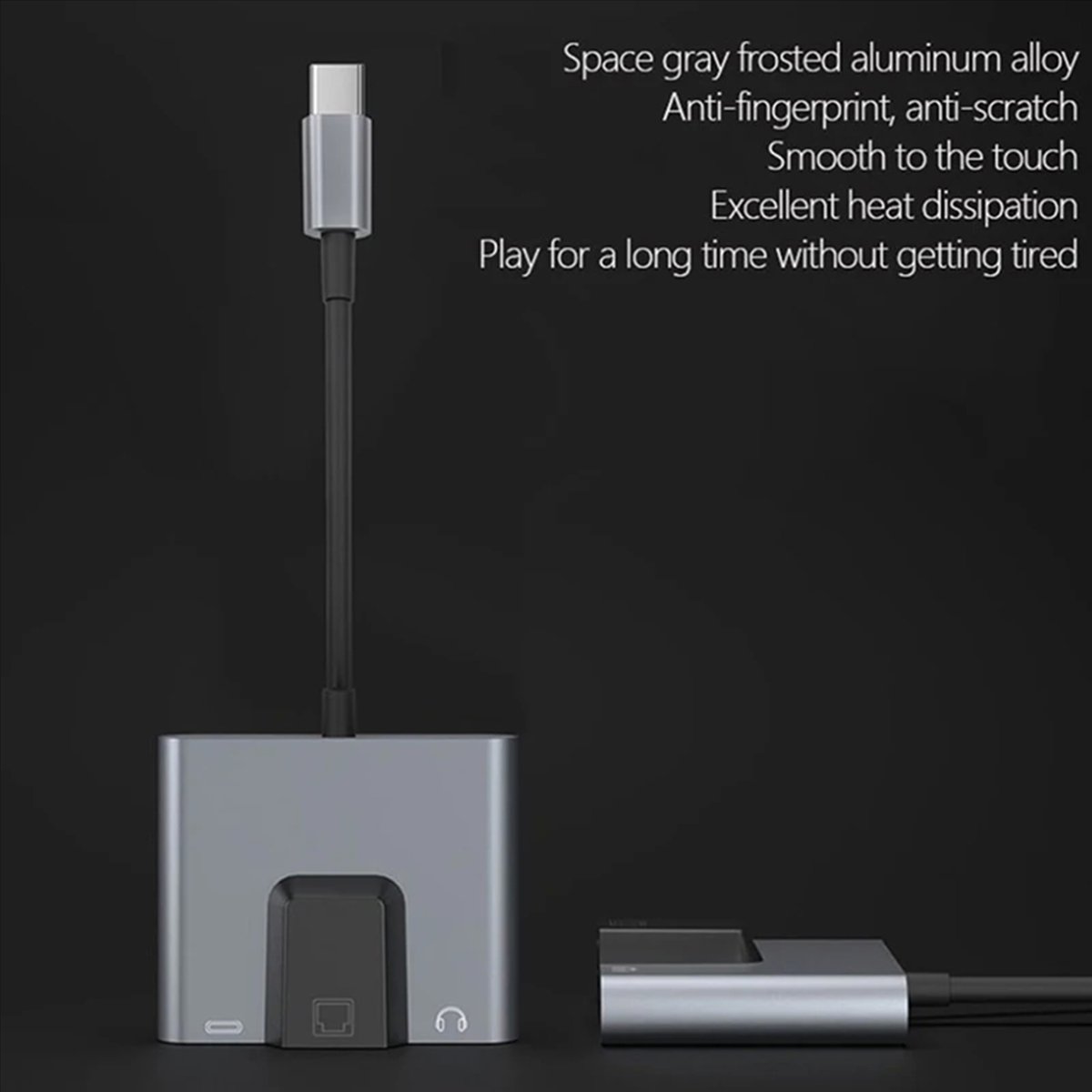 3X Type-C to Ethernet LAN Network Adapter Hub USB C to 3.5mm Audio PD Fast Charging Docking Station for Laptop Phone
