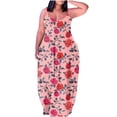 thumbnail image 2 of SMihono Robe Maxi Bohème d'Été pour Femmes Grande Taille Mode Féminine Col Rond Sans Manches Robe Imprimée de Plage, 2 of 7
