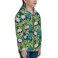 thumbnail image 5 of Naloa Skull and Palm Leaves Teenage Zipper Hoodie, Long Sleeve Zip Up Hoodies Casual Jackets Tops for 7-12 Years-Medium, 5 of 6